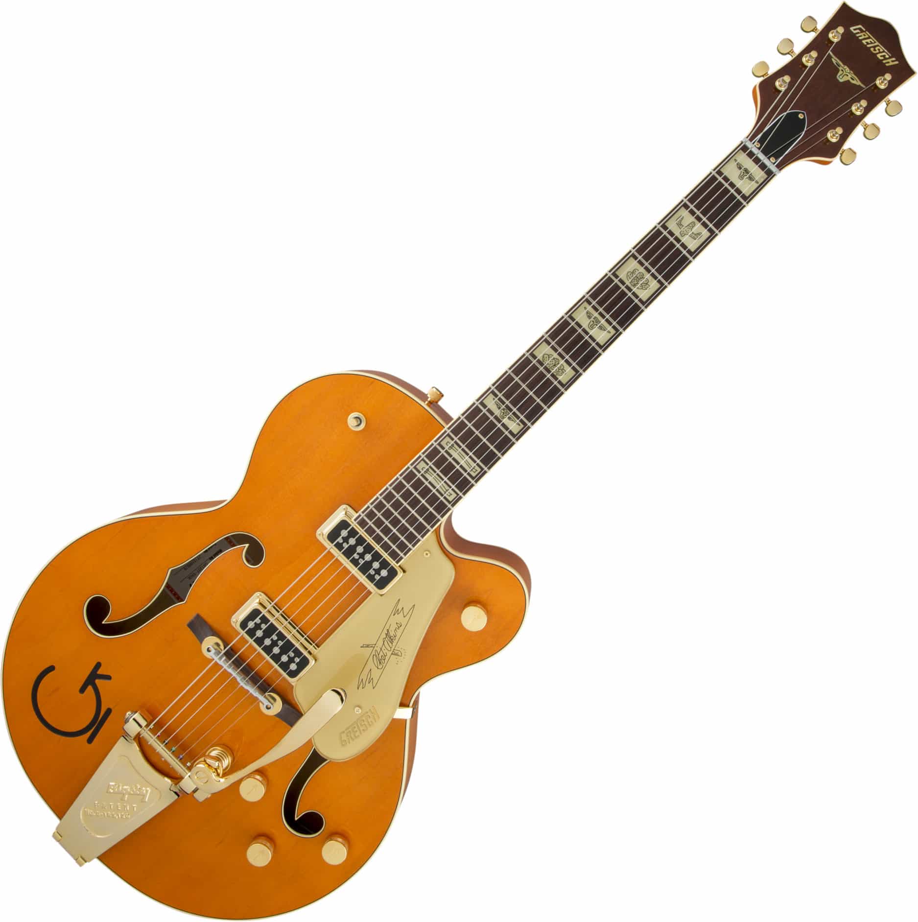 Gretsch G6120T-55 Vintage Select Edition '55 Chet Atkins Hollow Body with Bigsby Western Orange Stain Lacquer