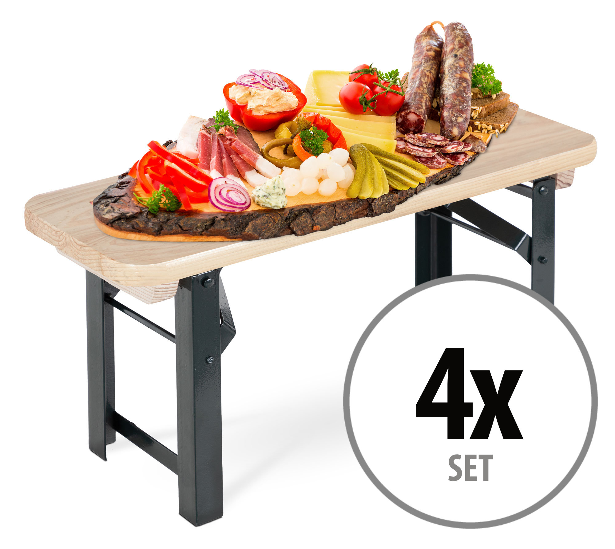 Stagecaptain BB-55 NT Hirschgarten Bierzeltbankerl Natur 4x Set