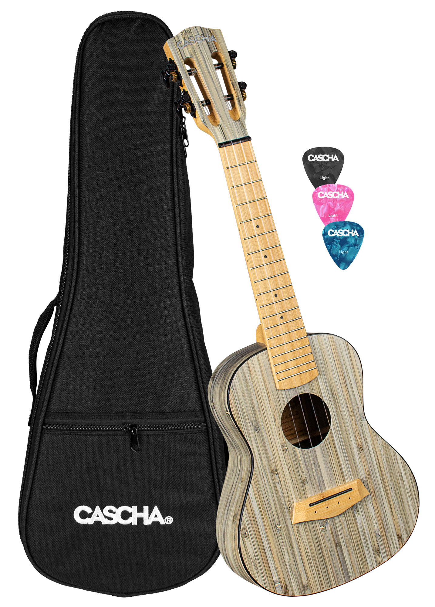 Cascha 2316 Konzert Ukulele Bamboo Graphit Bundle  - Retoure (Zustand: sehr gut)