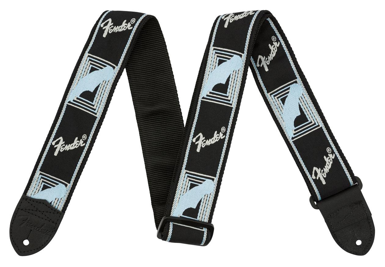 Fender Strap 2" Monogramm Black/Light Grey/Blue