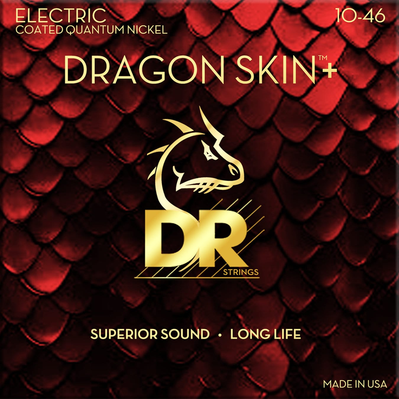 DR Strings Dragon Skin+ Electric Quantum Nickel DEQ-10 Medium 10-46