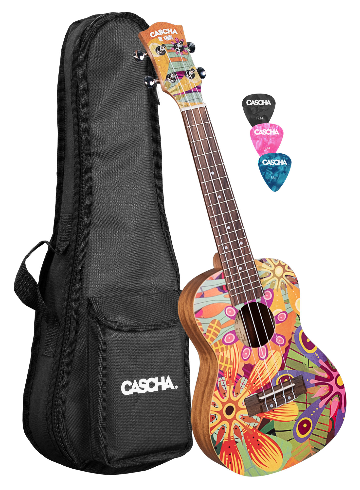 Cascha Art Series Konzert Ukulele Flowers