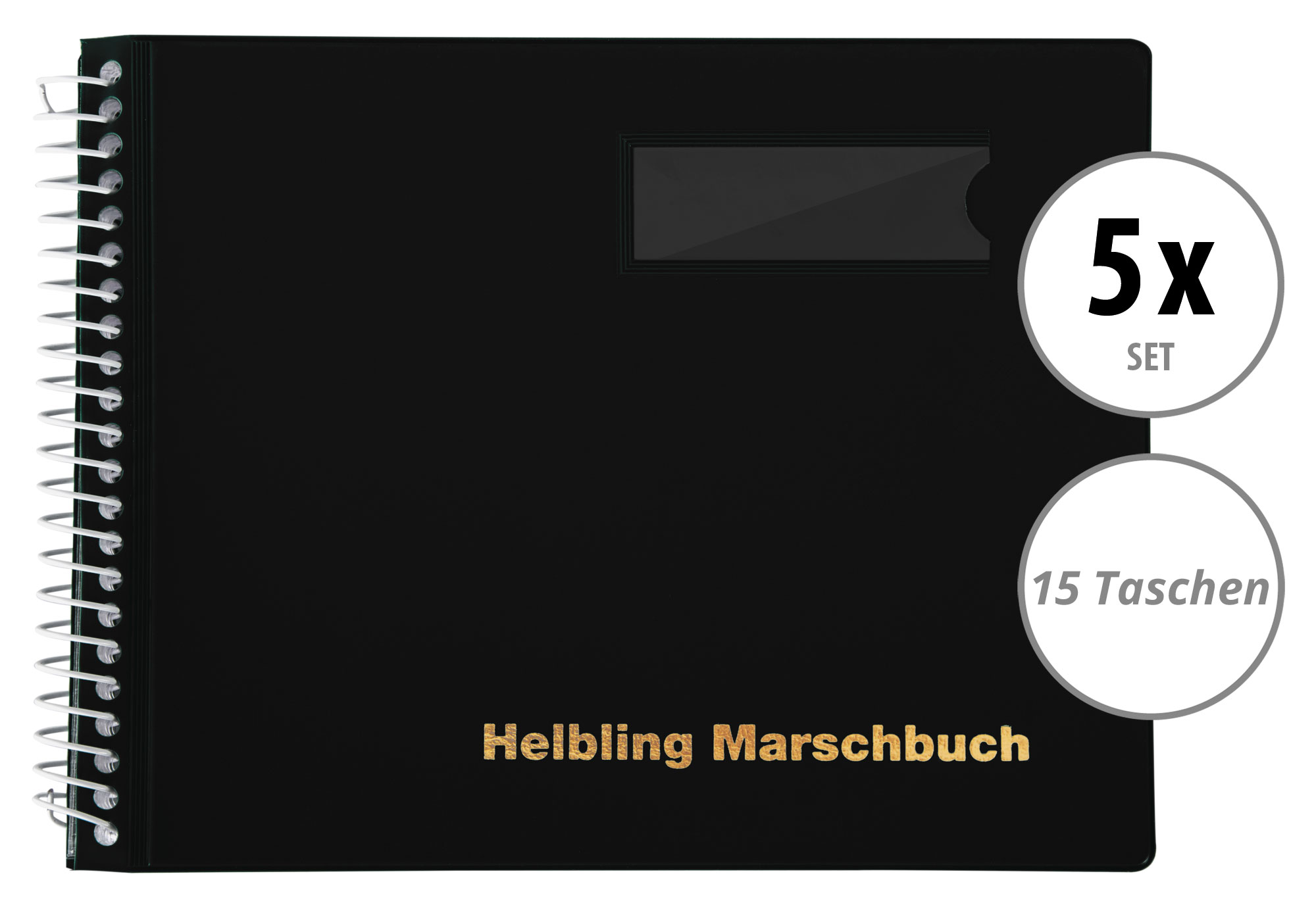 Helbling BMS15 Marschbuch schwarz 15 Taschen 5x Set