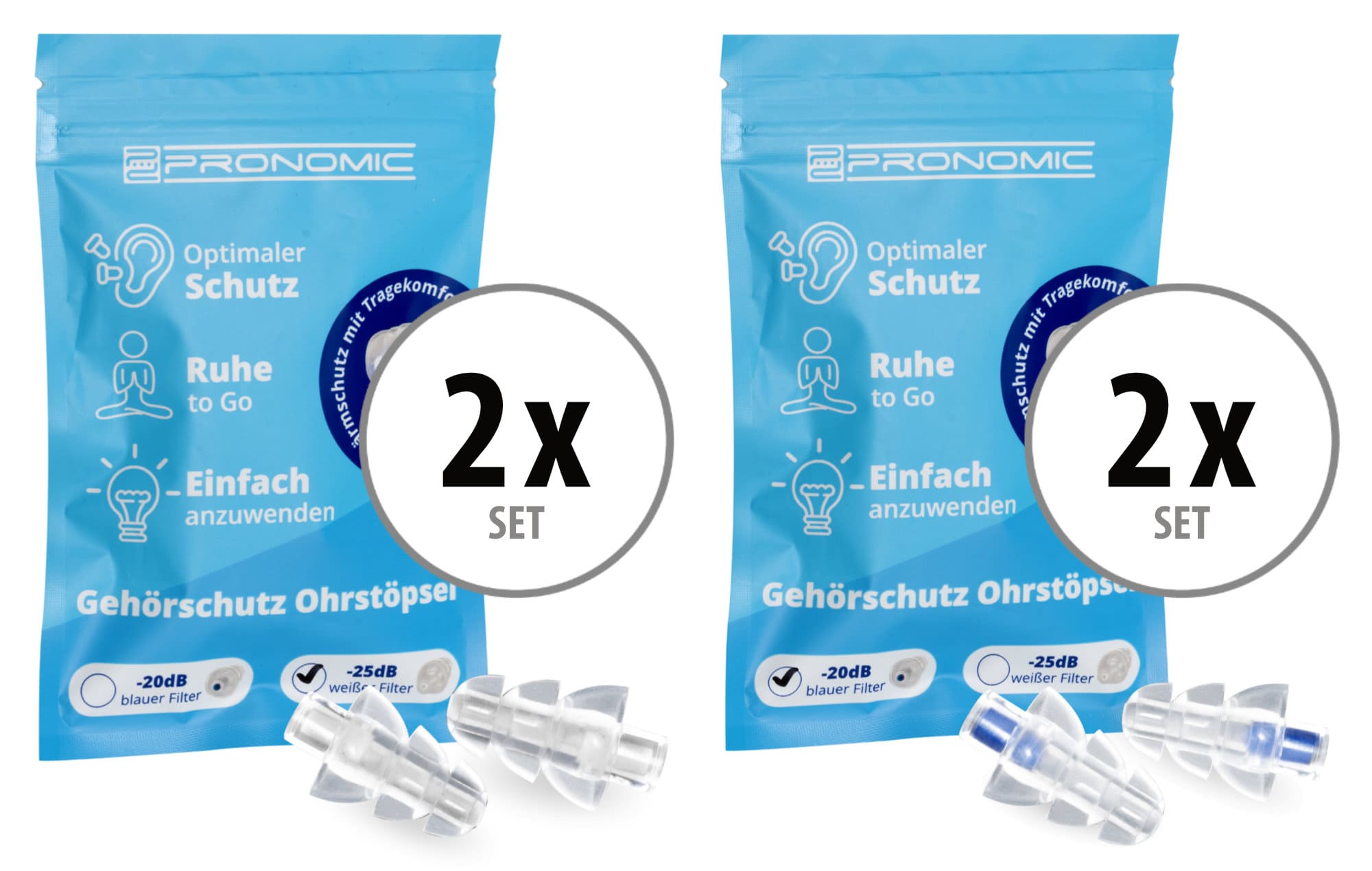 Pronomic Gehörschutz Ohrstöpsel Mixed Set