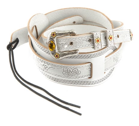 Gretsch Strap Tooled Vintage Leather White