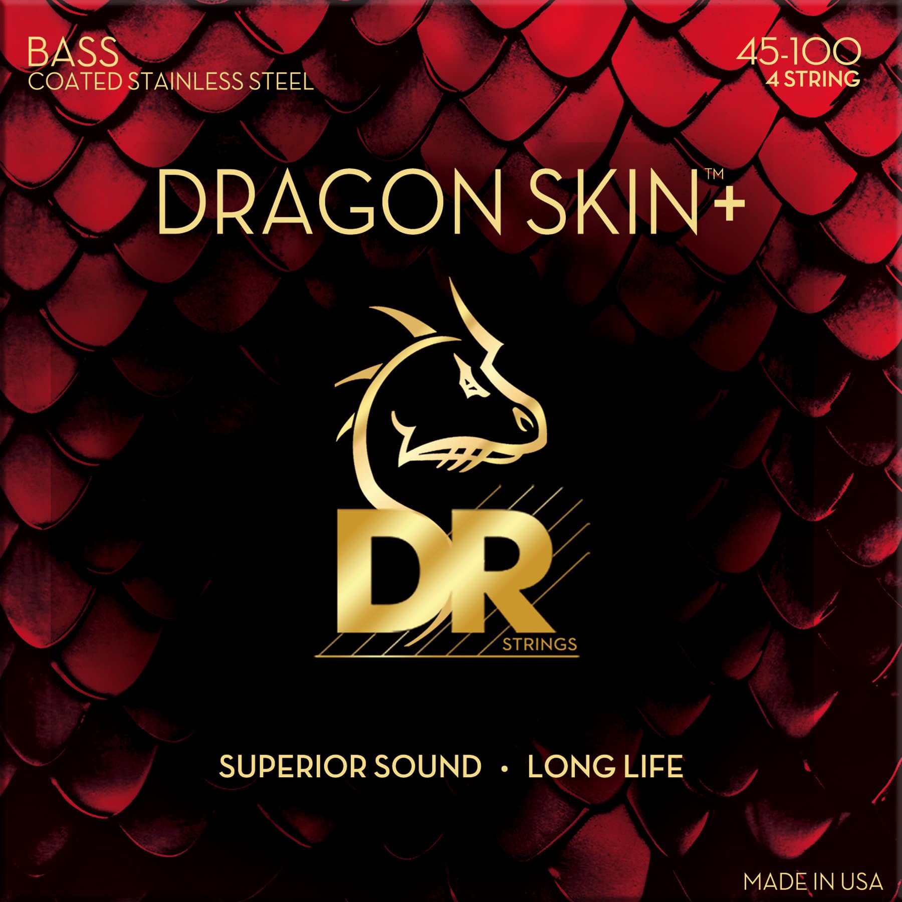 DR Strings Dragon Skin+ Bass Stainless Steel DBS-45/100 Medium Light 45-100