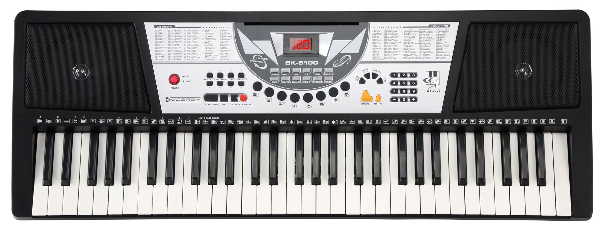 McGrey BK-6100 Keyboard mit 61 Tasten und Notenhalter  - Retoure (Zustand: sehr gut)