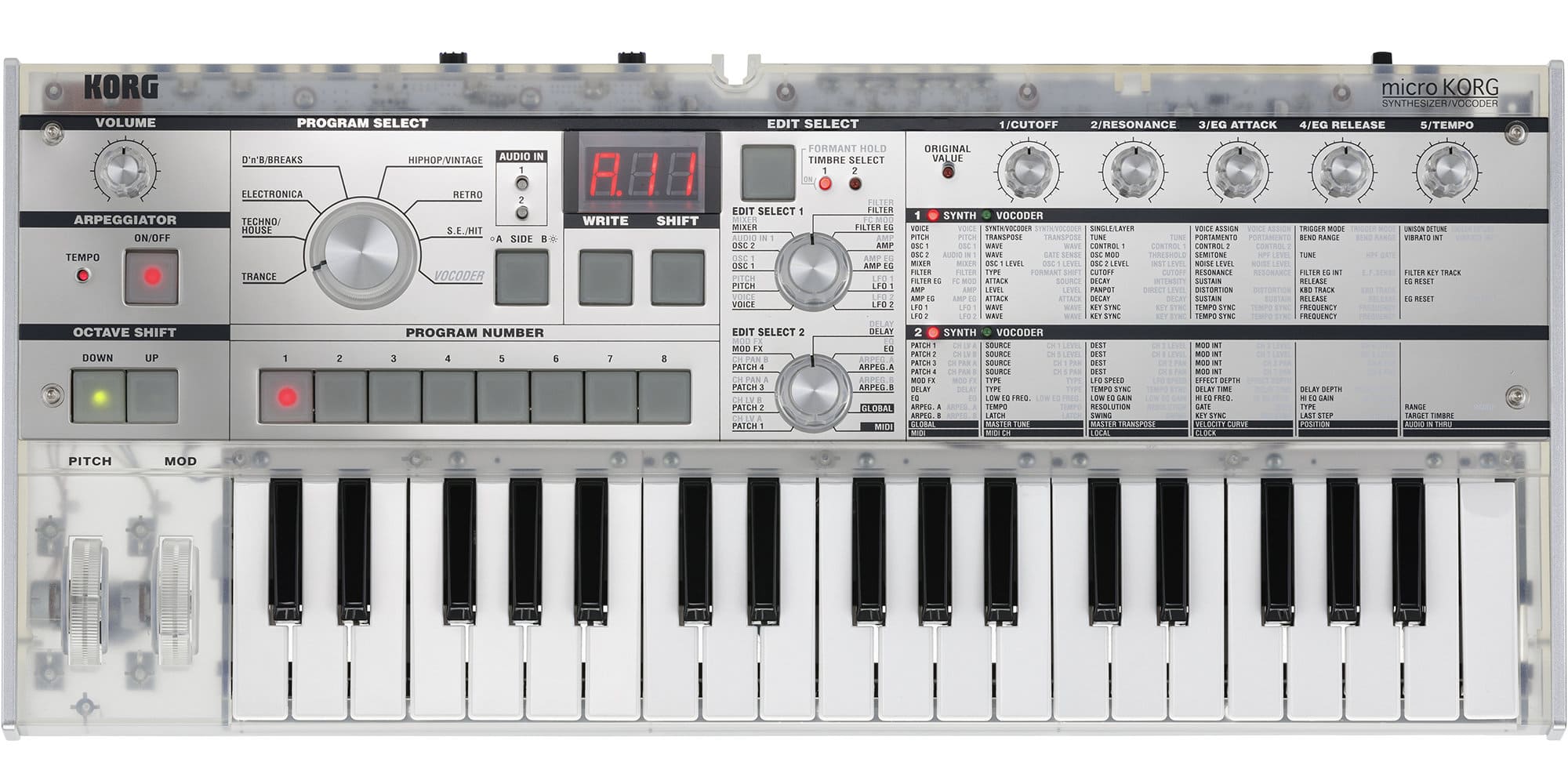 Korg microKORG Crystal Synthesizer / Vocoder  - 1A Showroom Modell (Zustand: wie neu, in OVP)