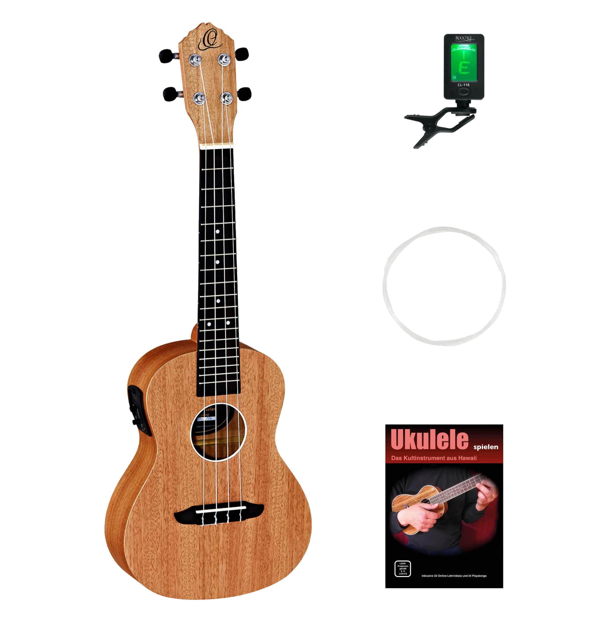 Ortega RFU11SE Ukulele Natur matt Set