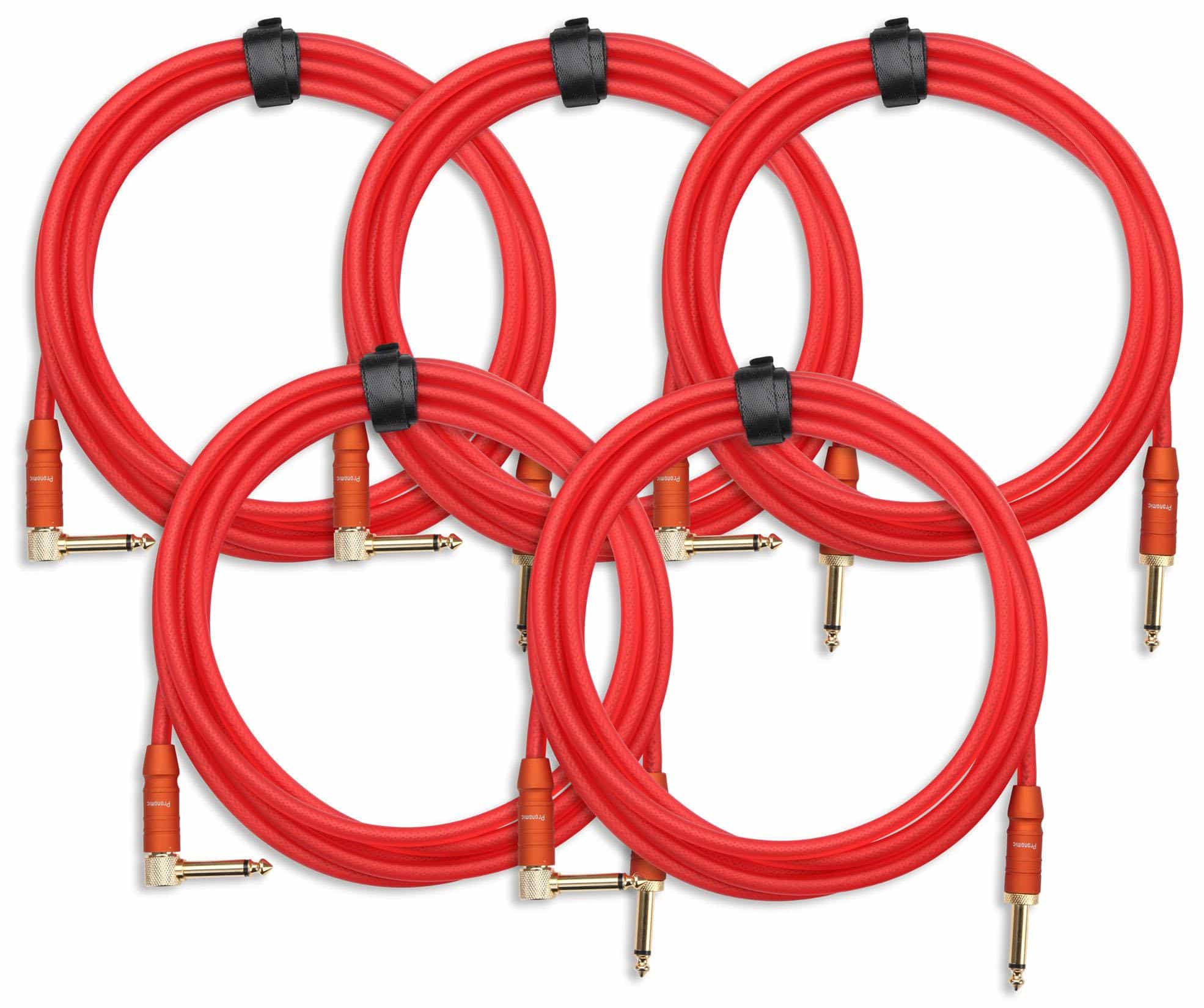 Pronomic Trendline INST-3R Instrumentenkabel 3m rot 5x Set