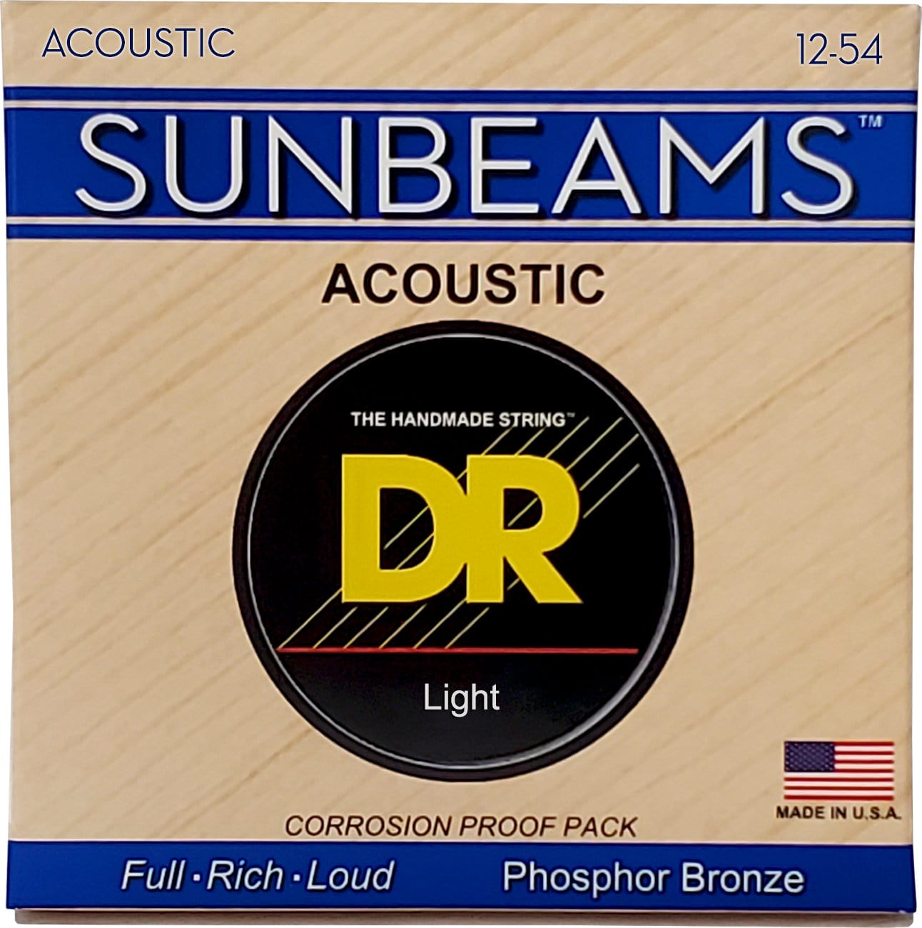 DR Strings Sunbeam Acoustic Phosphor Bronze RCA-12 Light 12-54