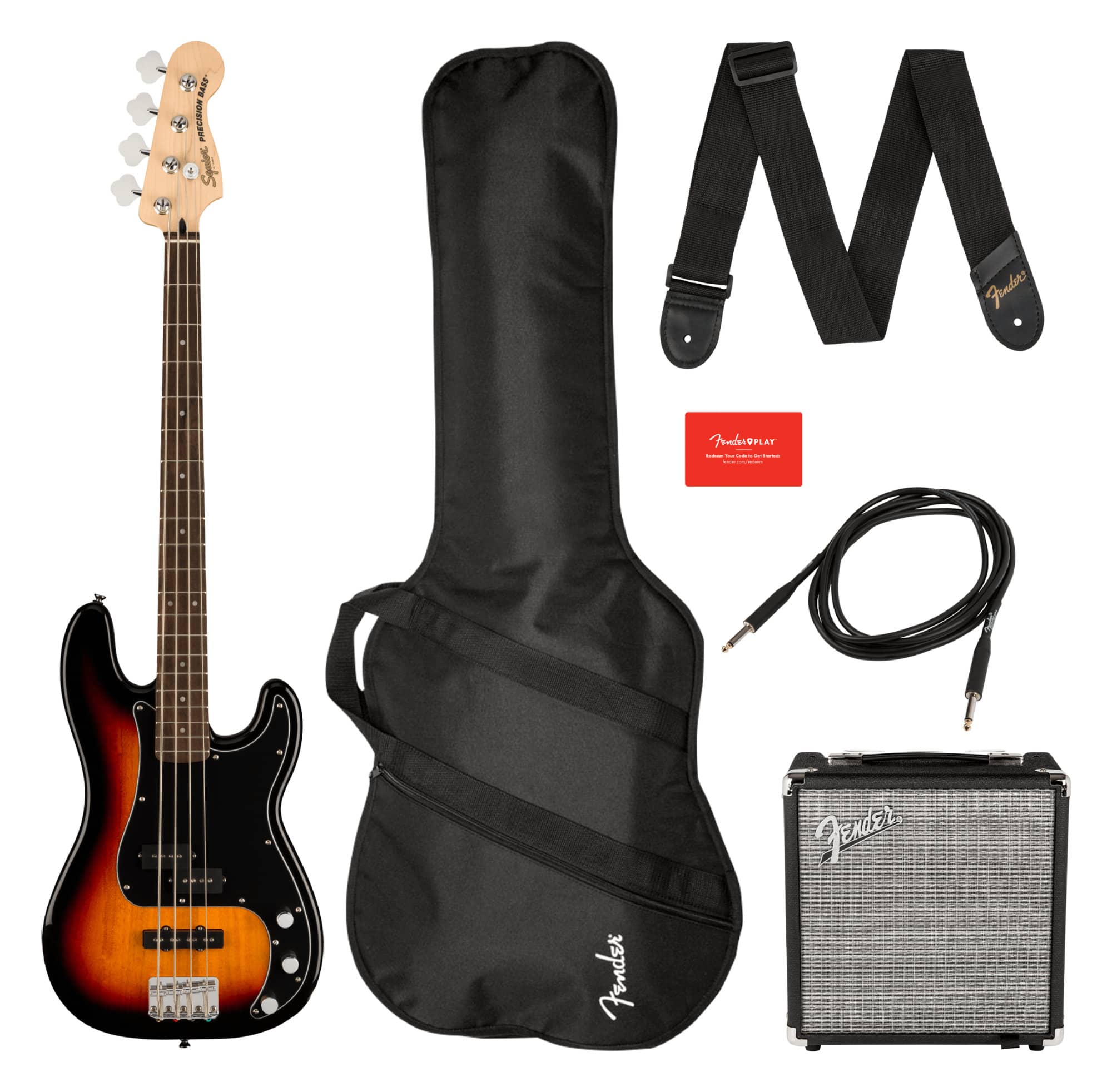 Squier Affinity Precision Bass PJ LRL 3-Color Sunburst Pack  - 1A Showroom Modell (Zustand: wie neu, in OVP)