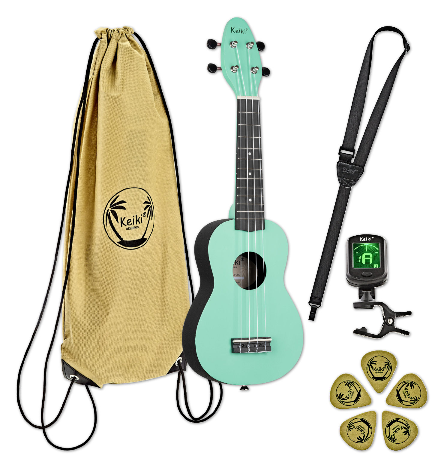 Ortega K2-CBM Keiki Sopran Ukulele Pack "Caribbean Mint"