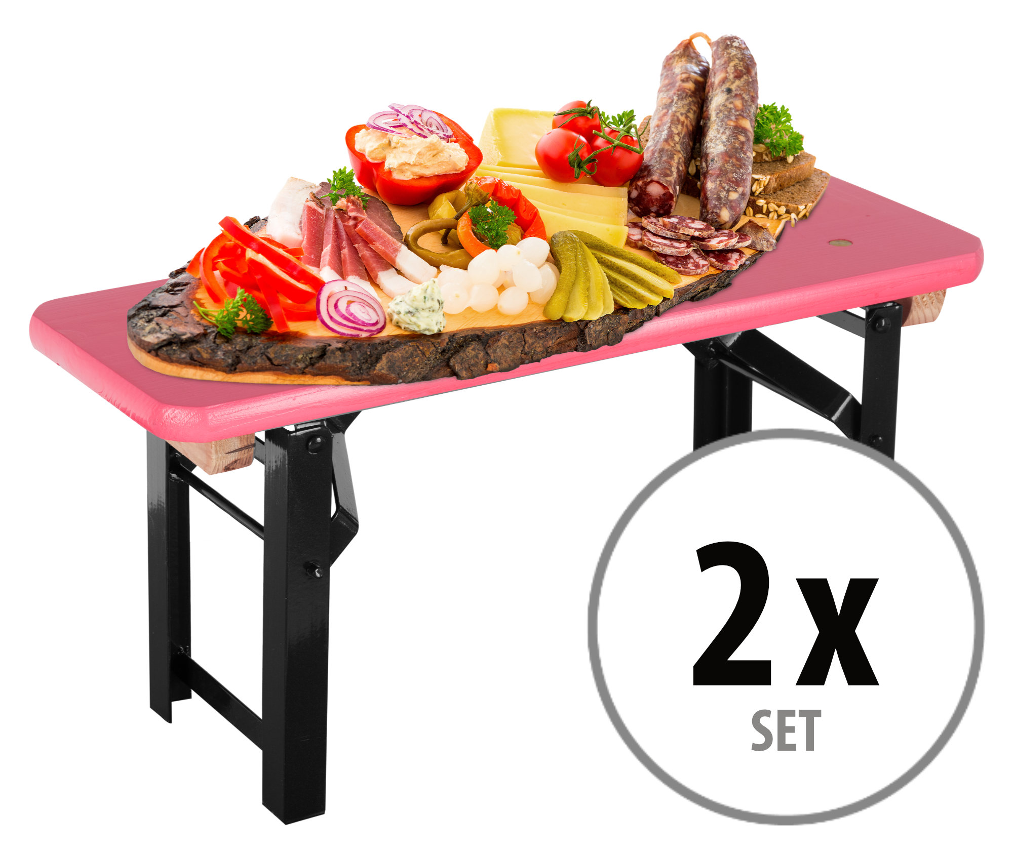 Stagecaptain BB-55 PI Hirschgarten Bierzeltbankerl Pink 2x Set