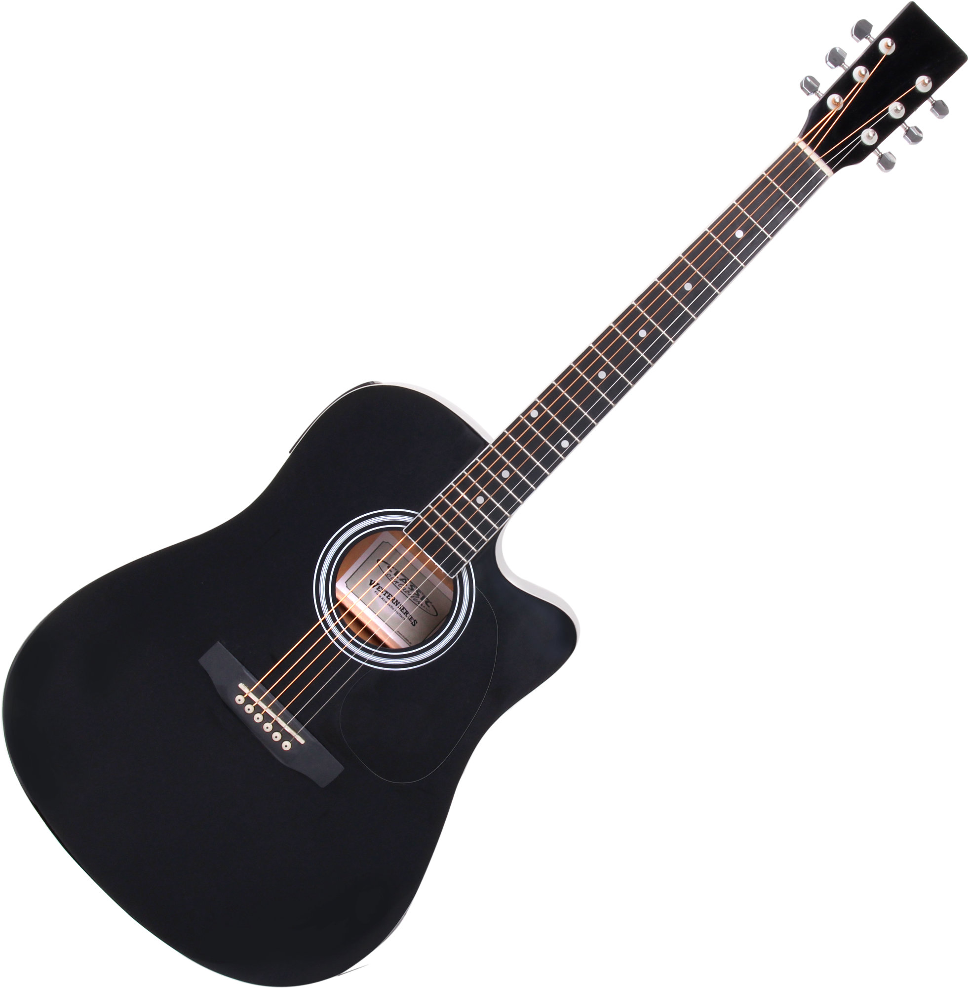 Classic Cantabile WS-10BK-CE Westerngitarre schwarz mit Tonabnehmer  - Retoure (Zustand: gut)