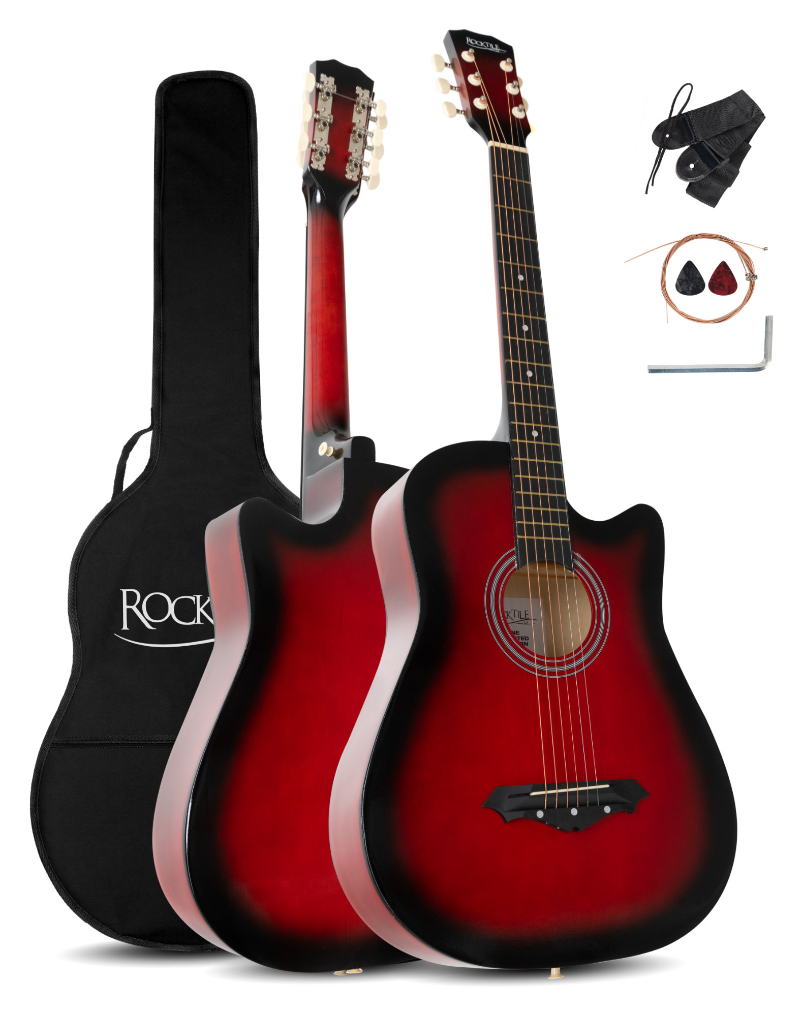 Rocktile WSD-5C-RDB Slim Line Westerngitarren Set Redburst  - Retoure (Zustand: sehr gut)