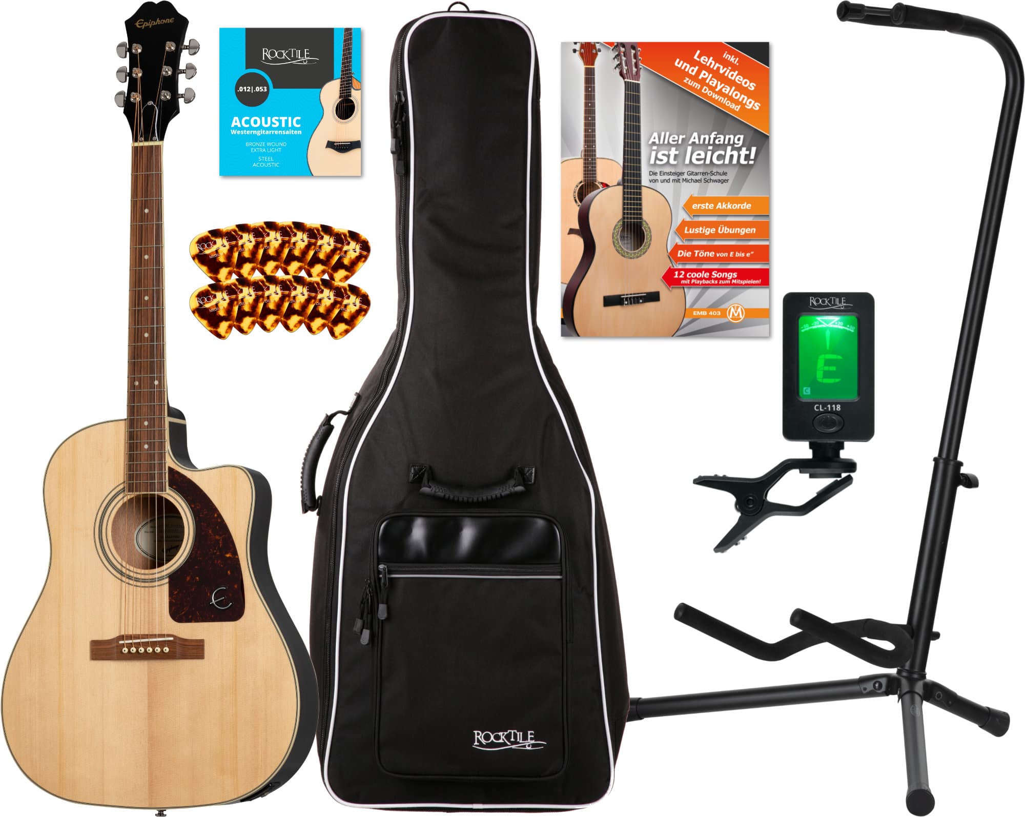 Epiphone J-45 EC Studio Natural Acoustic Starter Set