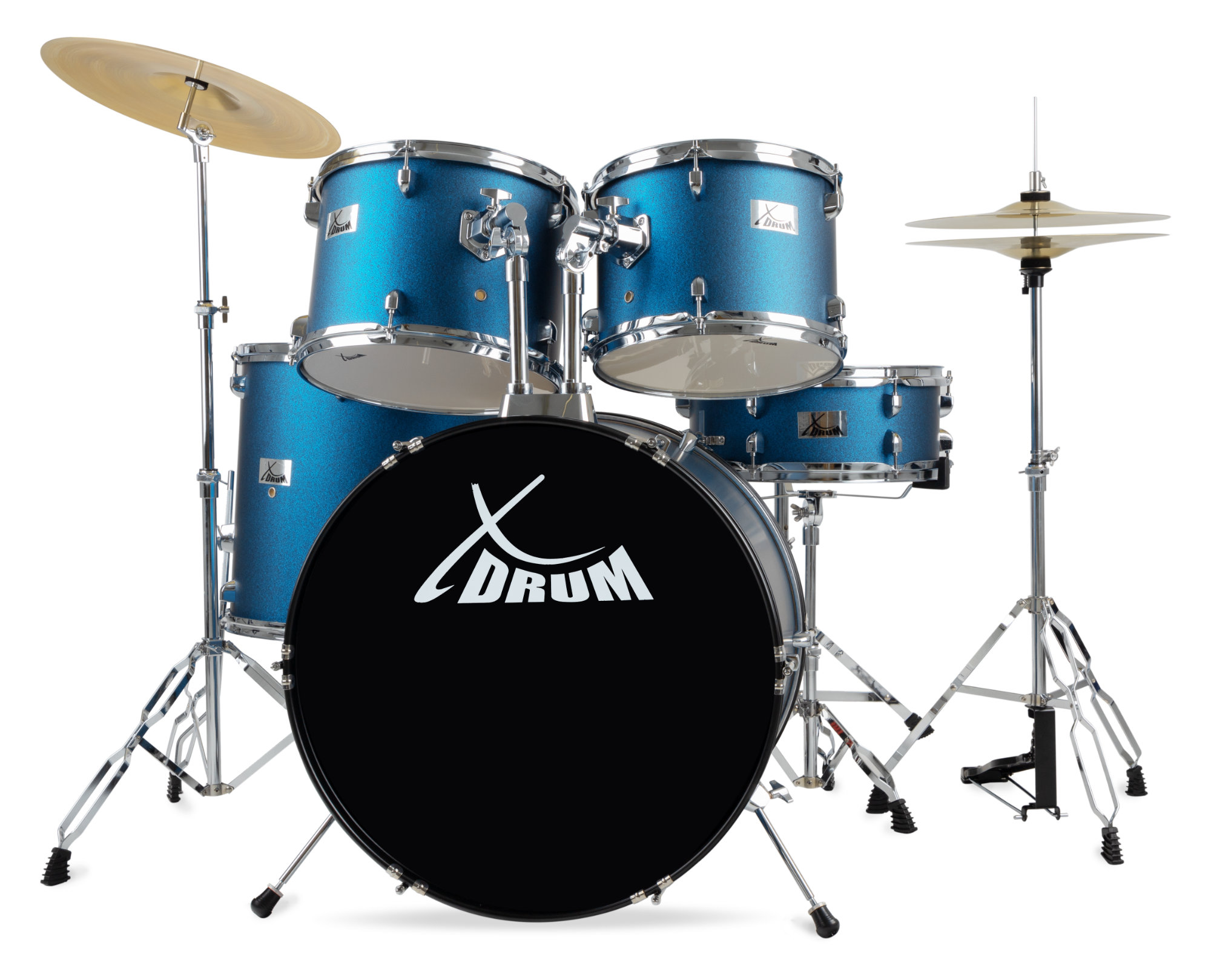 XDrum Semi 22" Standard Schlagzeug Satin Blue Sparkle inkl. Schule  - Retoure (Verpackungsschaden)