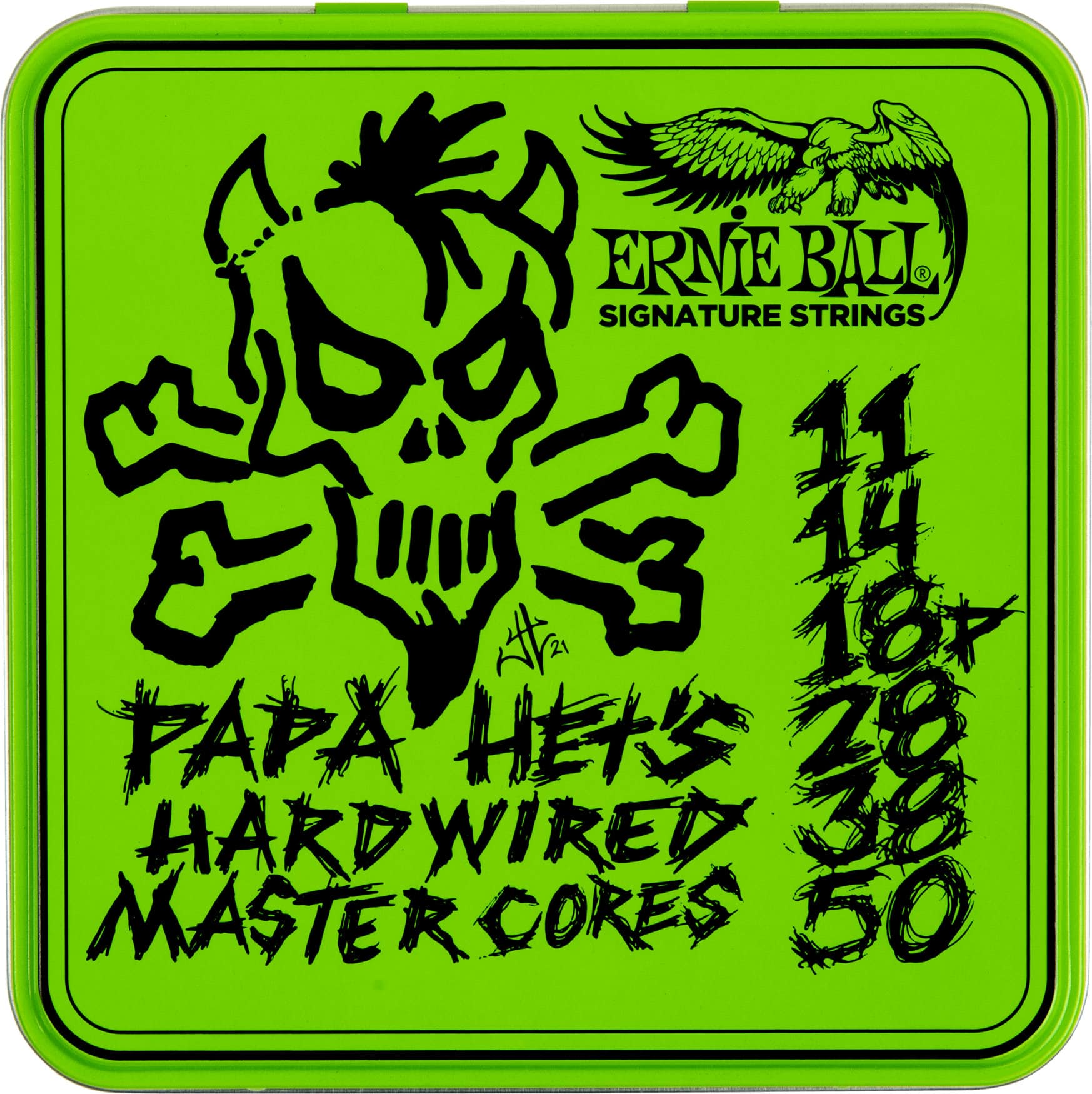 Ernie Ball 3821 Papa Het's Hardwired Master Core Signature Electric Guitar Strings 3-Pack