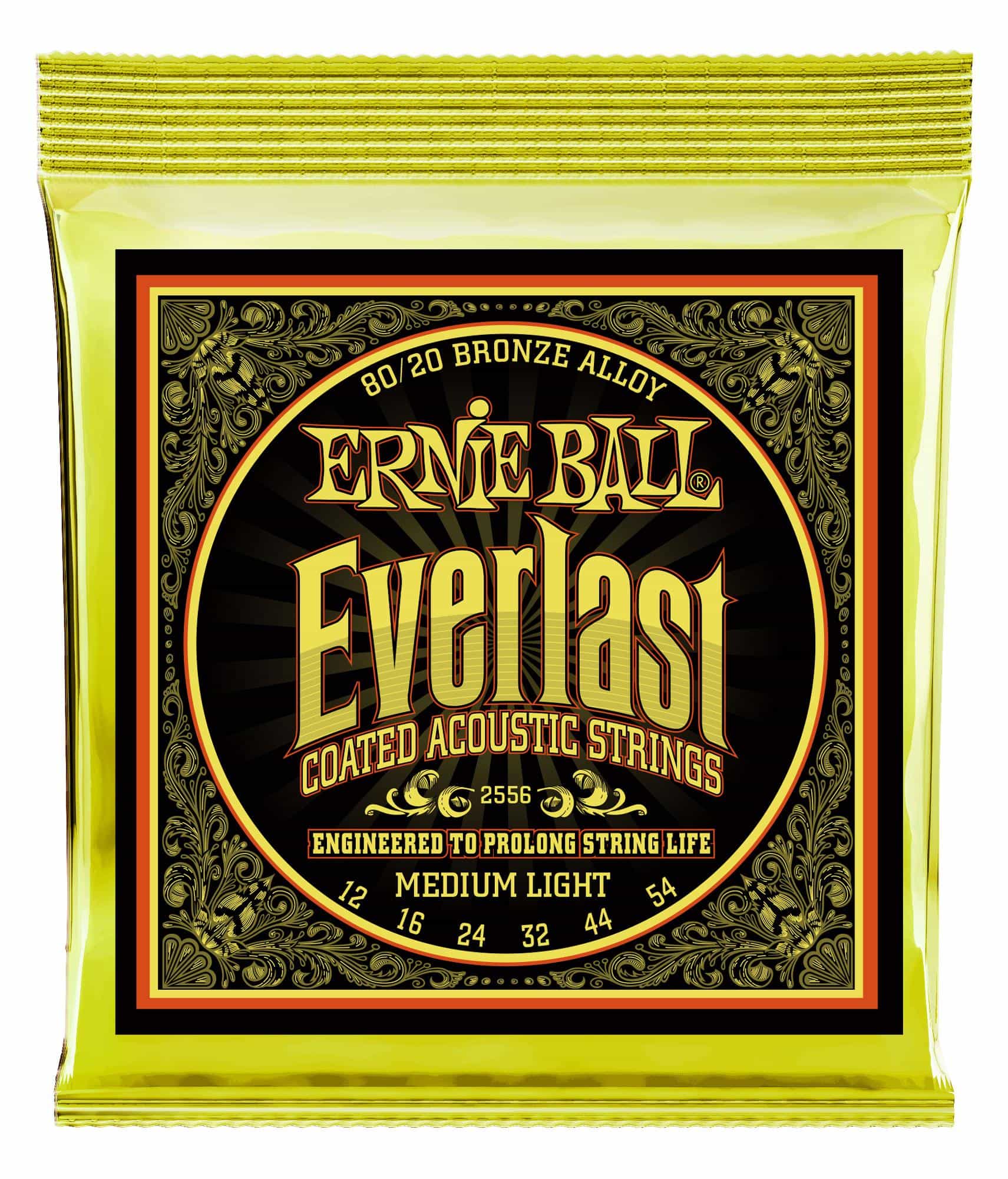 Ernie Ball 2556 Everlast Medium Light Coated 80/20 Bronze