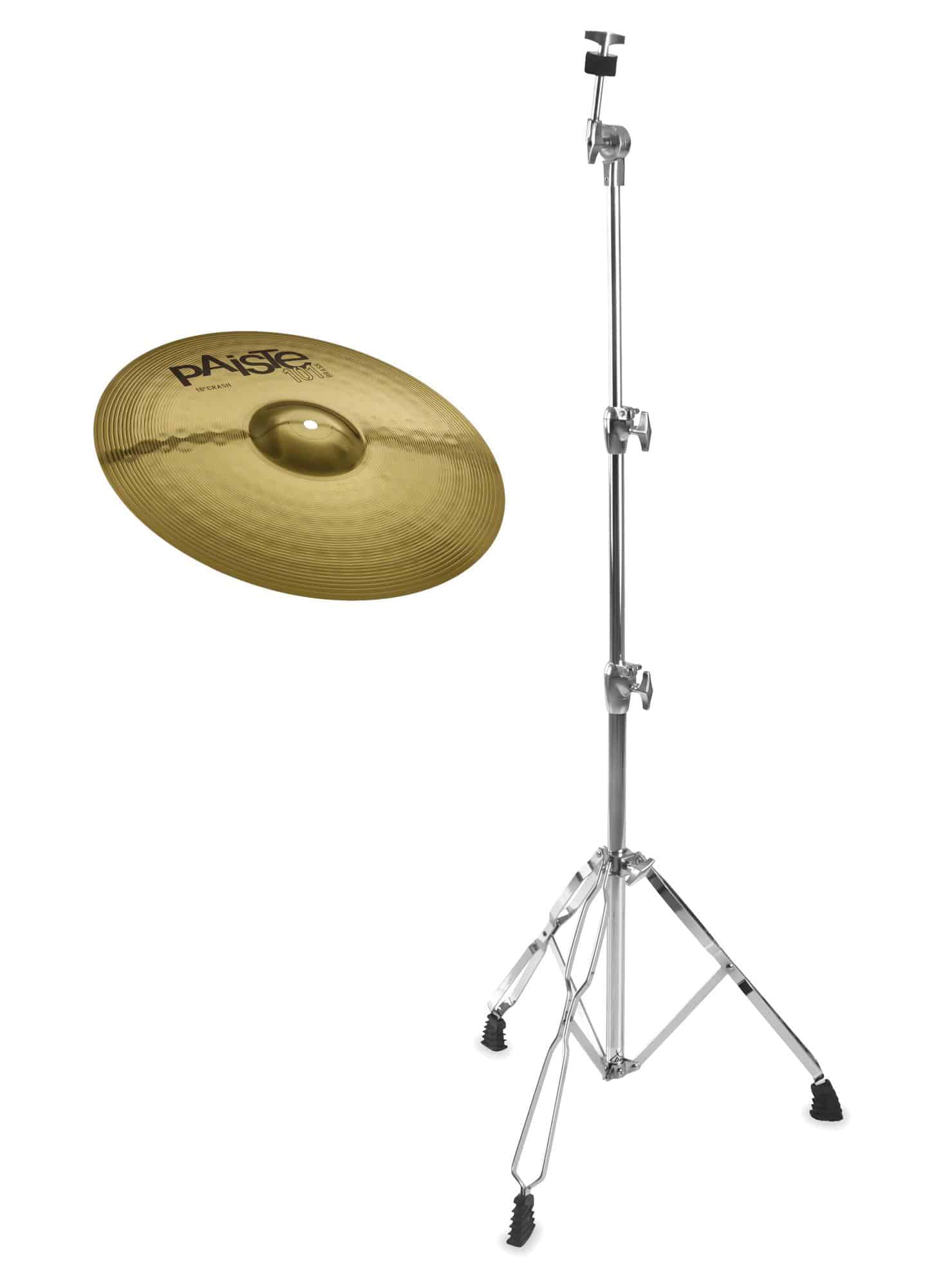 Paiste 101 Brass 16" Crash + gerader Beckenständer SET