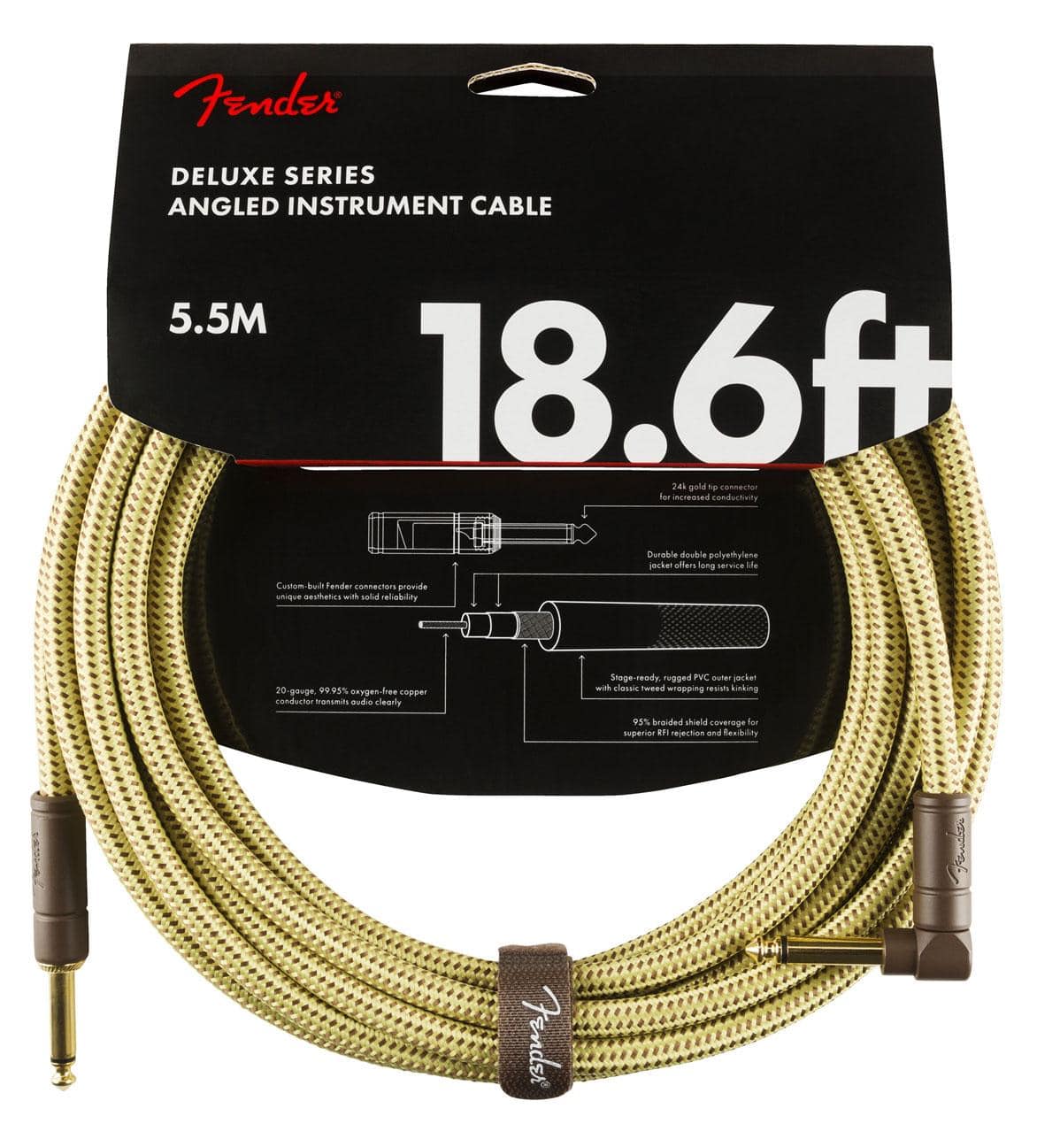 Fender Deluxe Series Cable Angled 5,5m Tweed