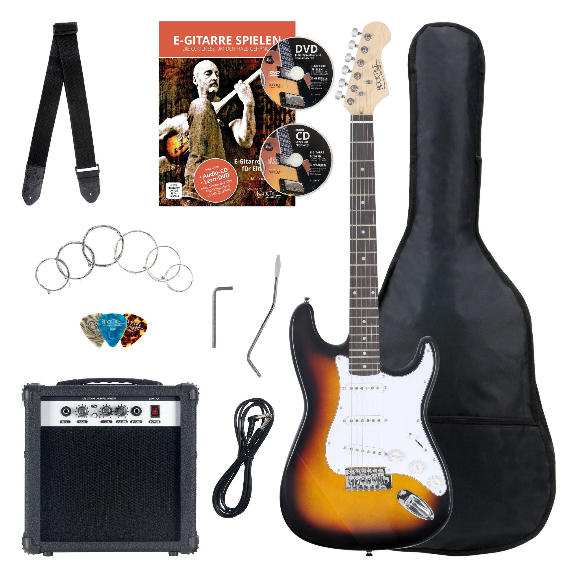 Rocktile Banger's Pack E-Gitarren Set, 8-teilig Sunburst  - Retoure (Zustand: sehr gut)