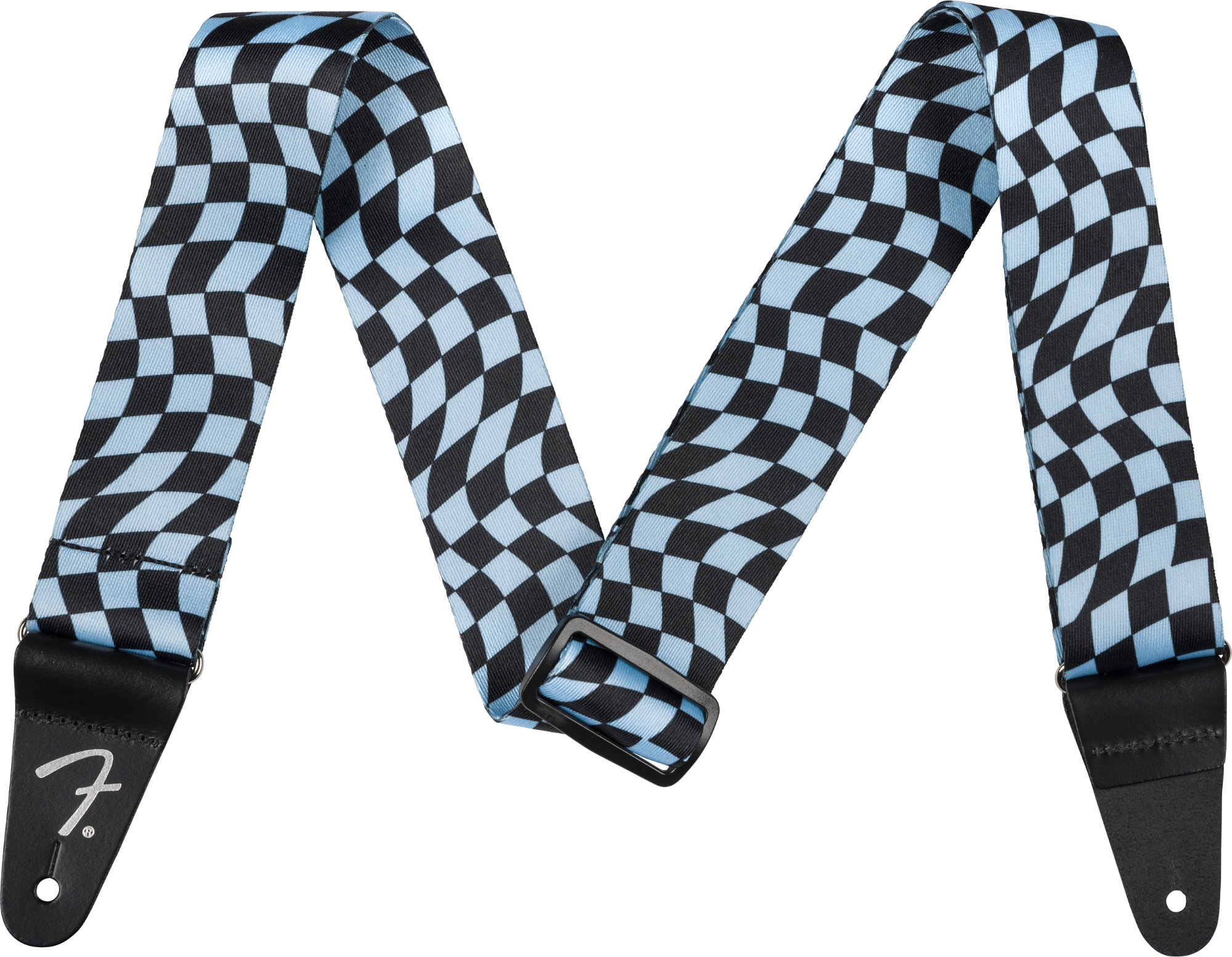 Fender Wavy Checkerboard Polyester Strap 2" Blue