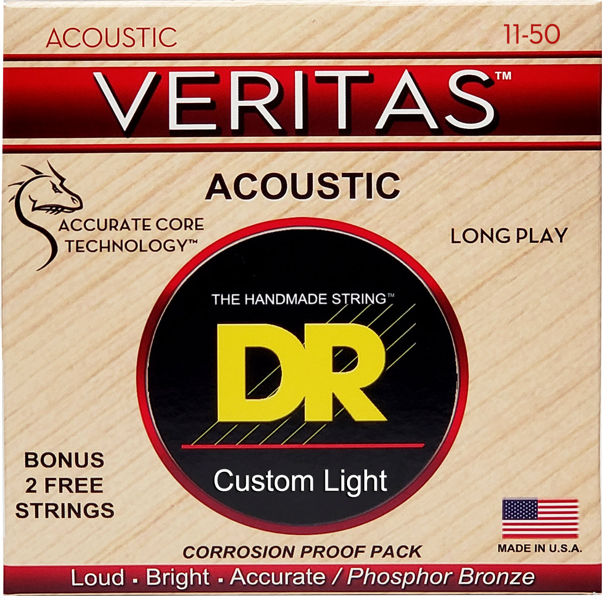 DR Strings Veritas Acoustic VTA-11 Custom Light 11-50