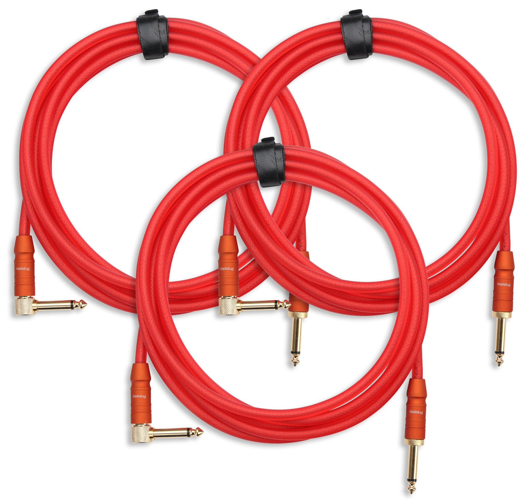 Pronomic Trendline INST-3R Instrumentenkabel 3m rot 3x Set