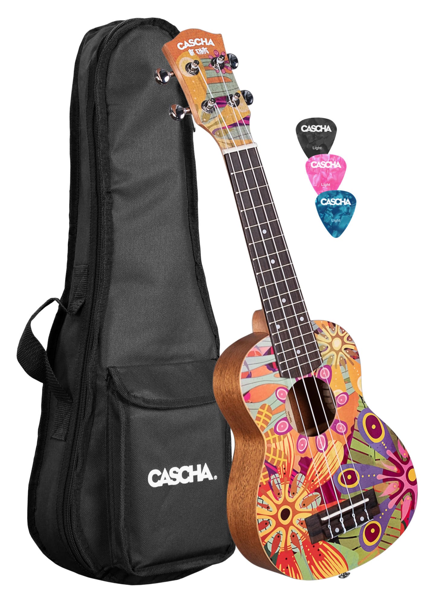 Cascha Art Series Sopran Ukulele Flowers