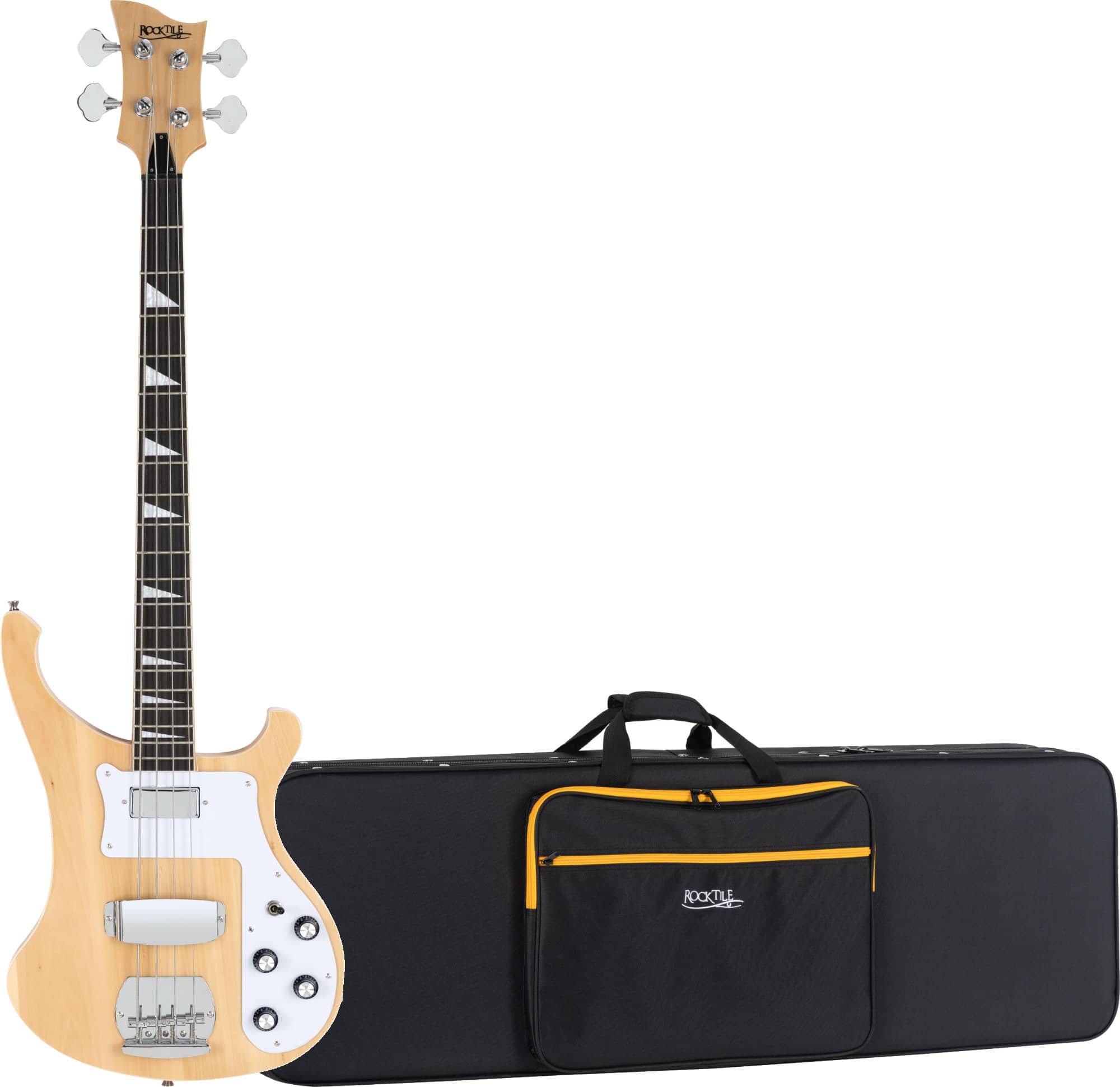 Rocktile Pro RB-400N Lumberjack E-Bass natur Softcase Set