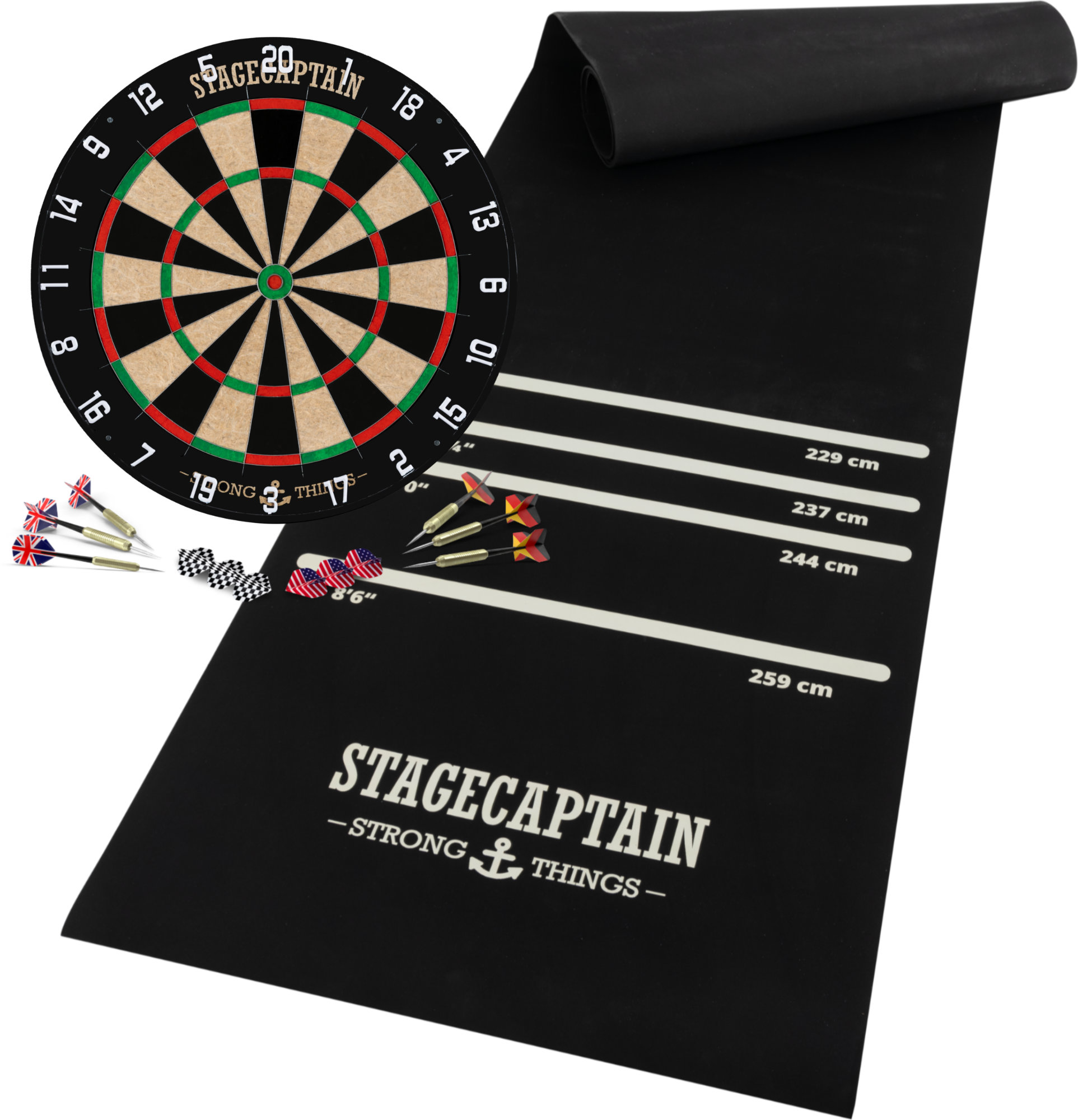 Stagecaptain DBS-1715C BullsEye Champion Dartscheibe Matte Set