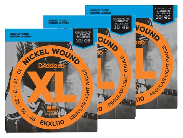 D'Addario EXL110 Regular Light - 3er Pack