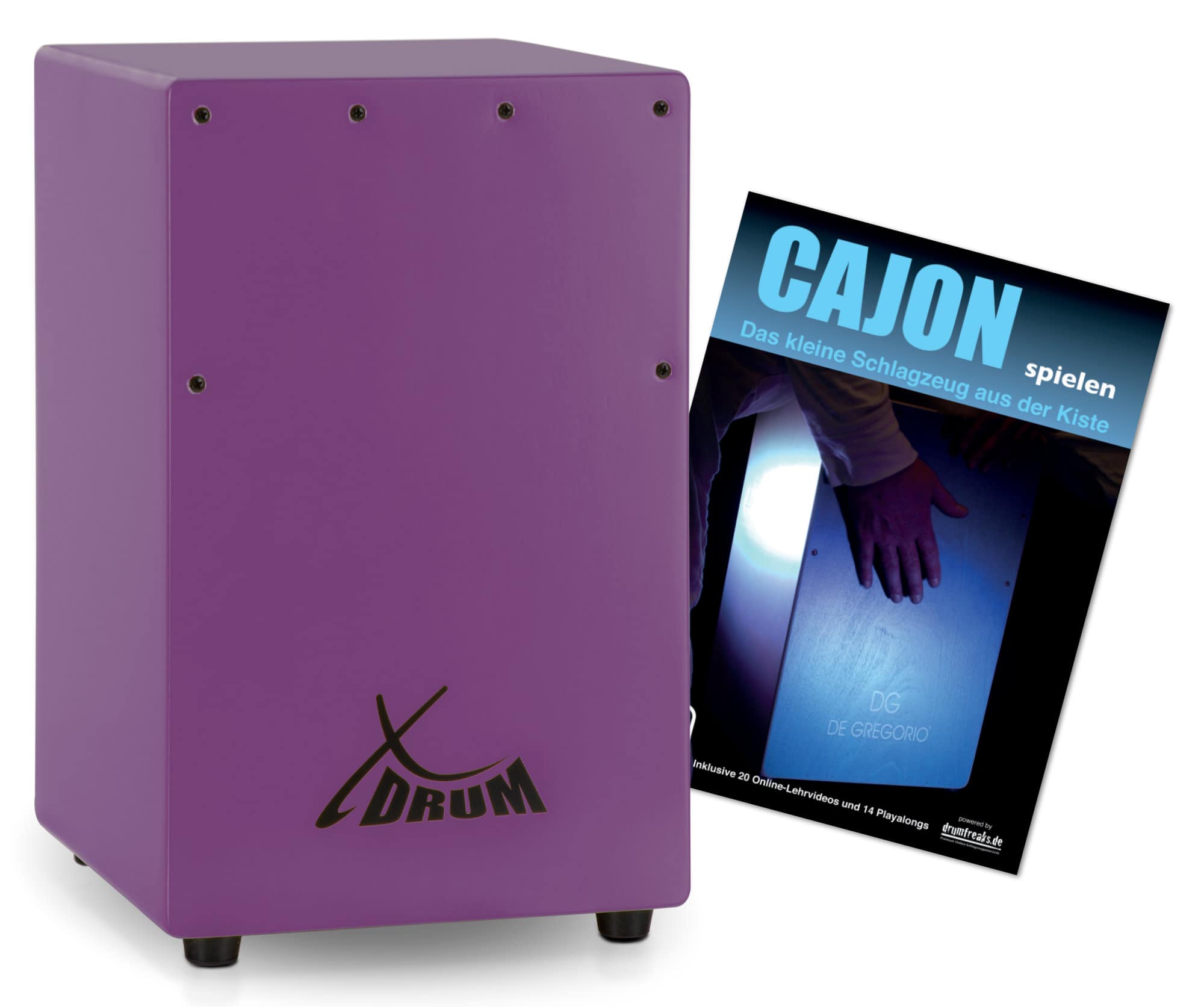 XDrum KC-37VT Kinder-Cajon Violett Set mit Schule