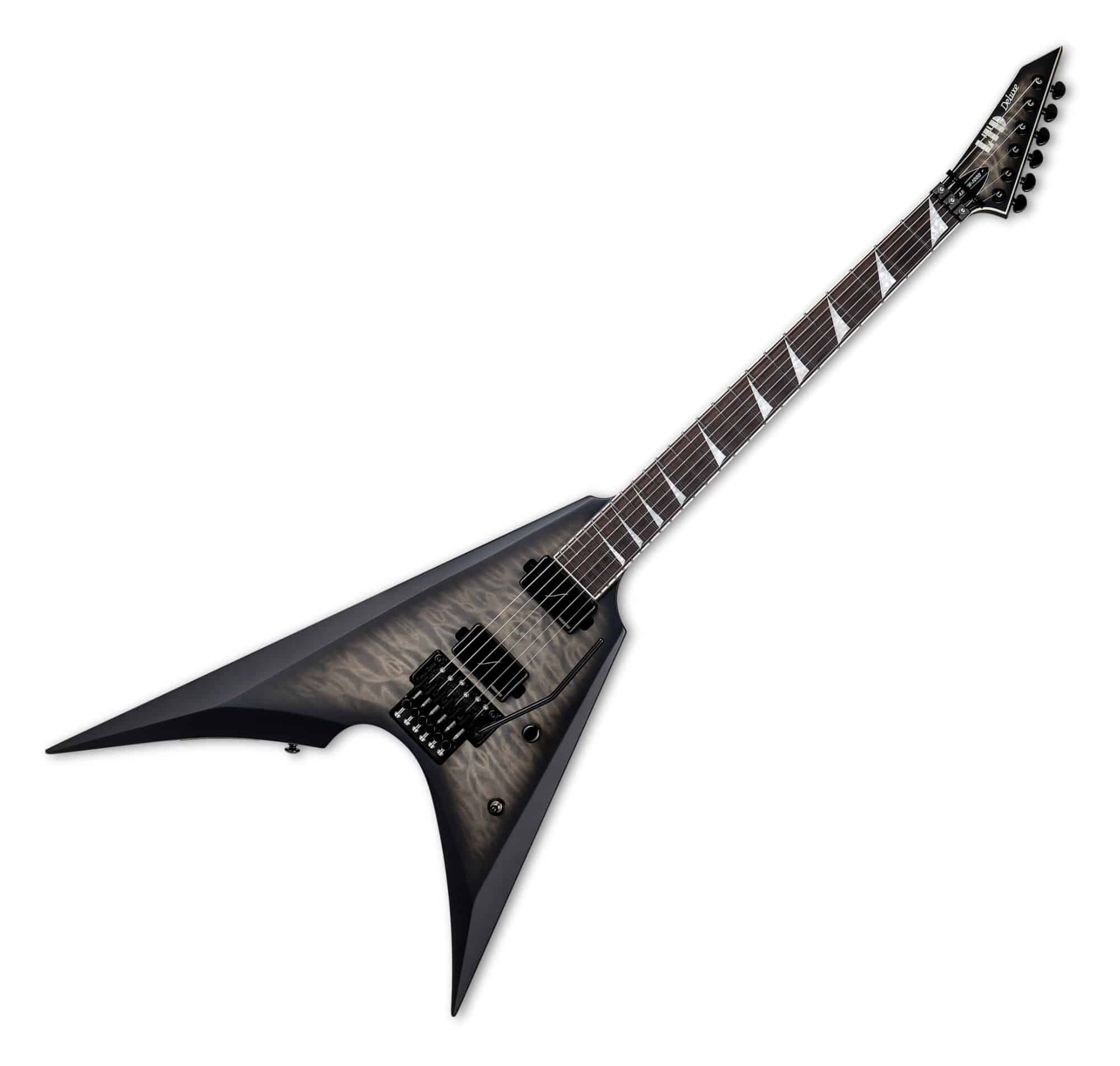 ESP LTD Arrow-1000 QM CHBS Charcoal Burst Satin