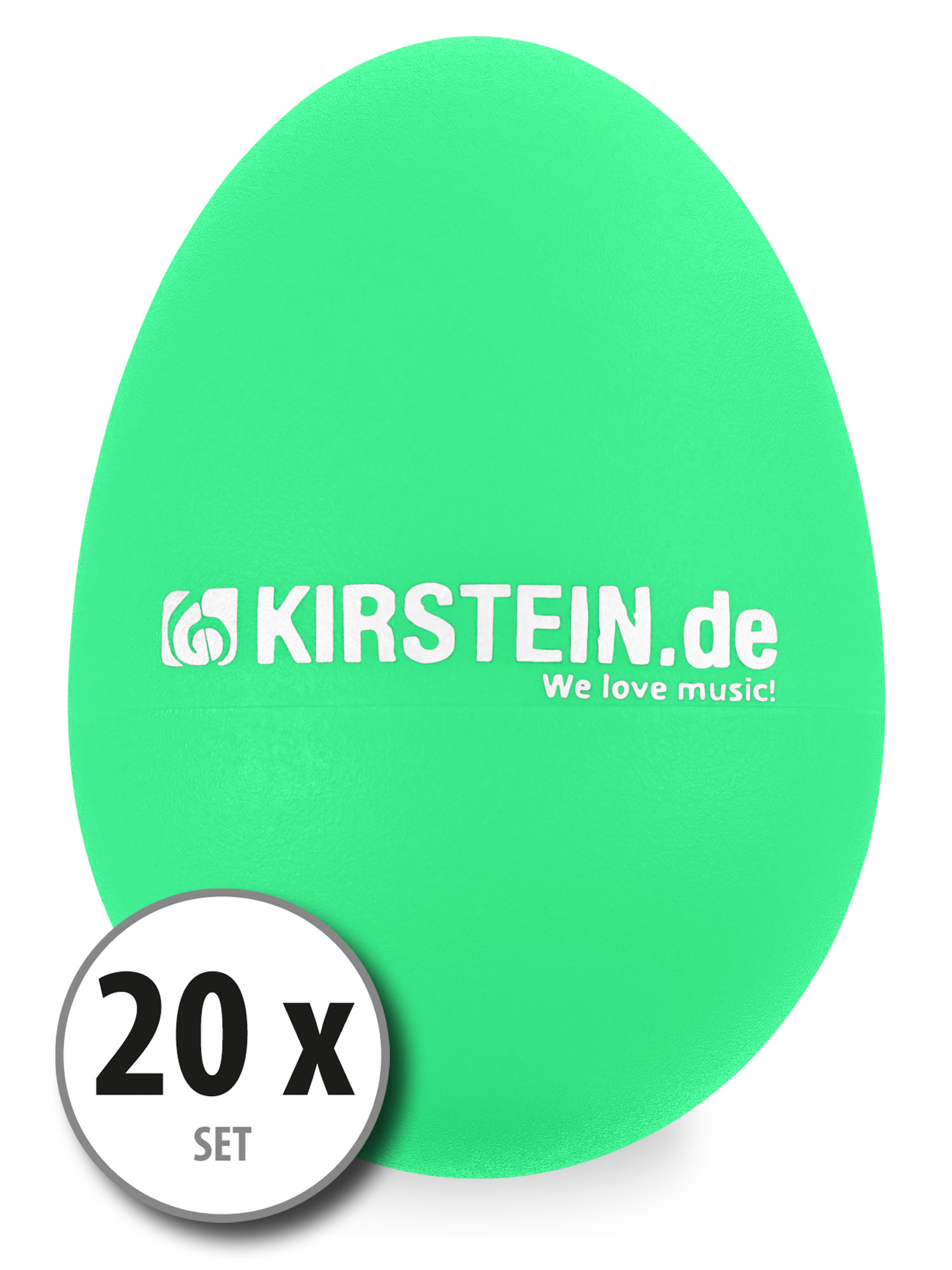 20x Kirstein ES-10G Egg Shaker grün Medium-Heavy Set