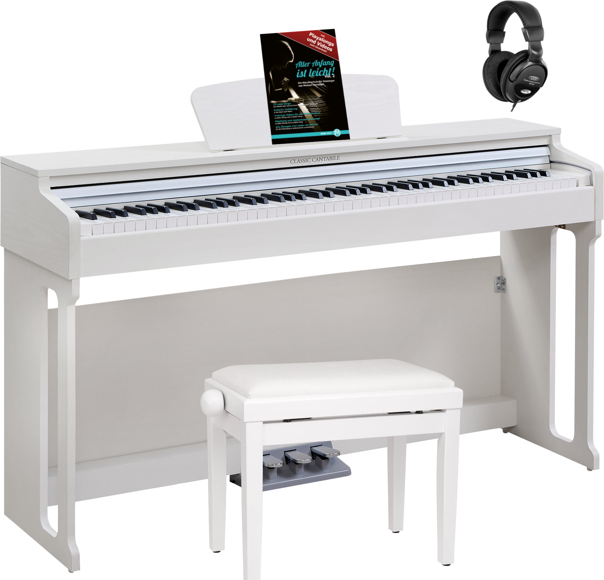 Classic Cantabile DP-220 WM E-Piano Weiß matt Set