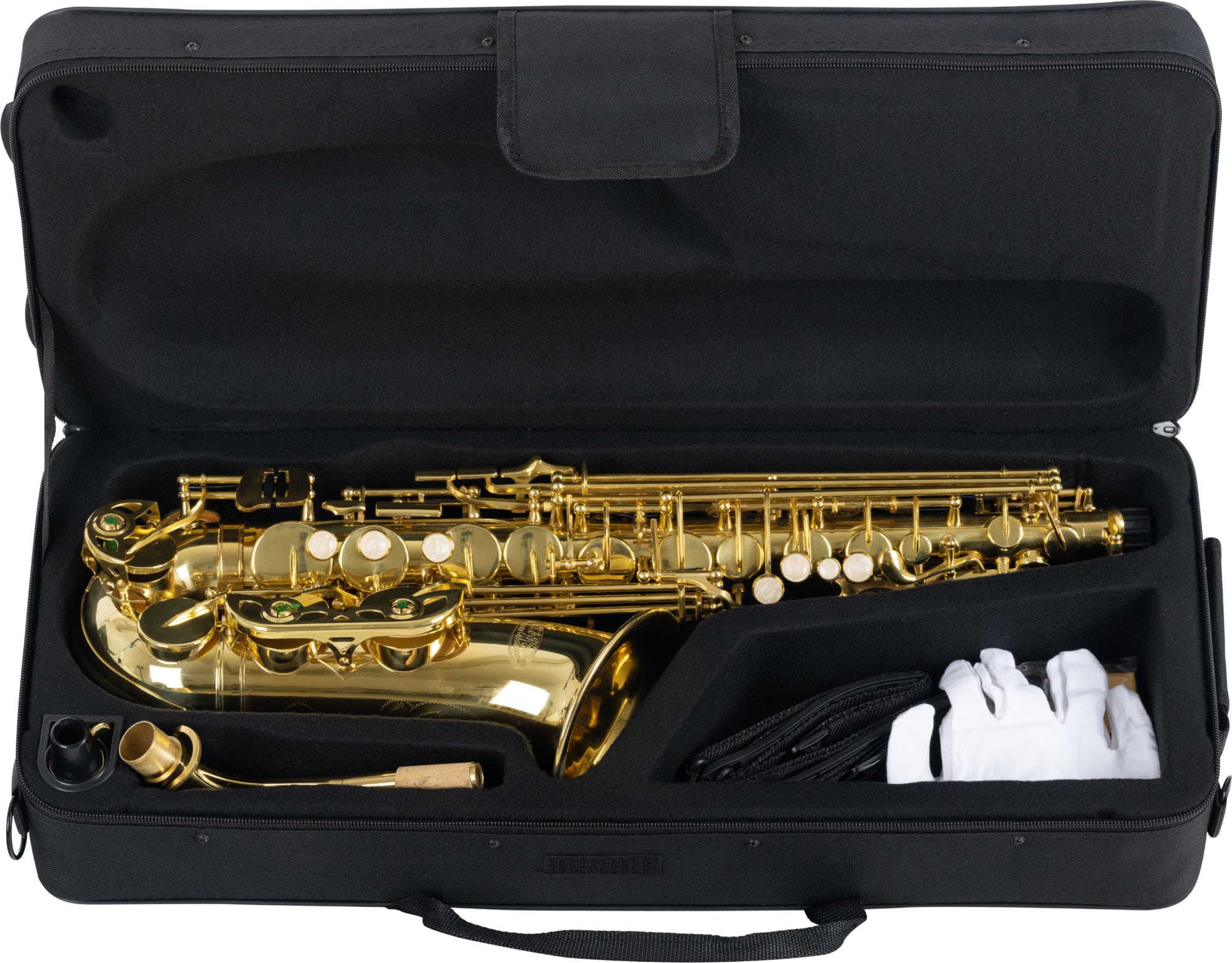 Saxophone Instrument a Vent Sax Tenor Fa# Laiton Vernis Coffre