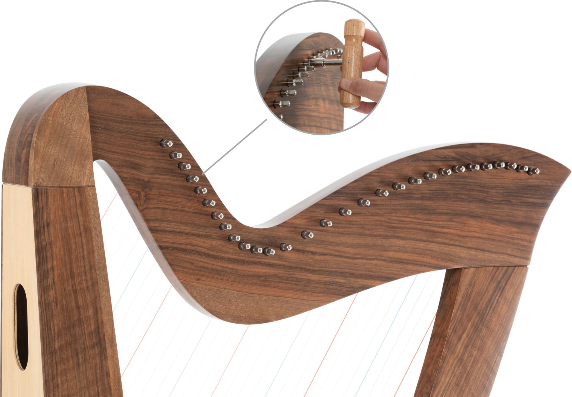 36 String Harp with Levers by Gear4music, Black