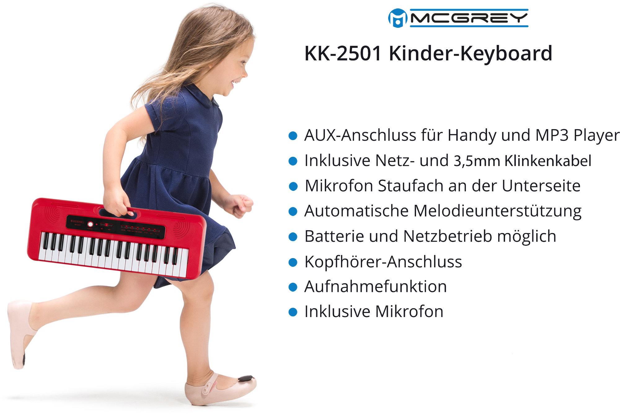 Piano pour enfants avec 10 démos - Clavier Kinder avec fonction  d'enregistrement 