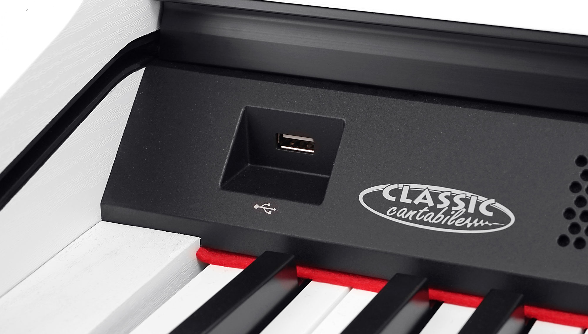 Classic Cantabile DP-50 WM Piano numérique blanc mat set avec banc et casque