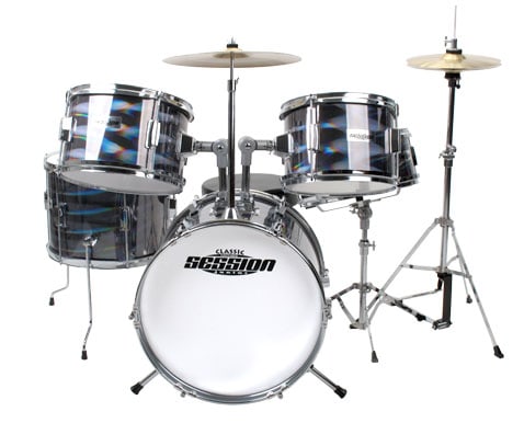 XDrum Session Junior Pro Drumset Laser Silver (4 9 J.) + Drumschool 