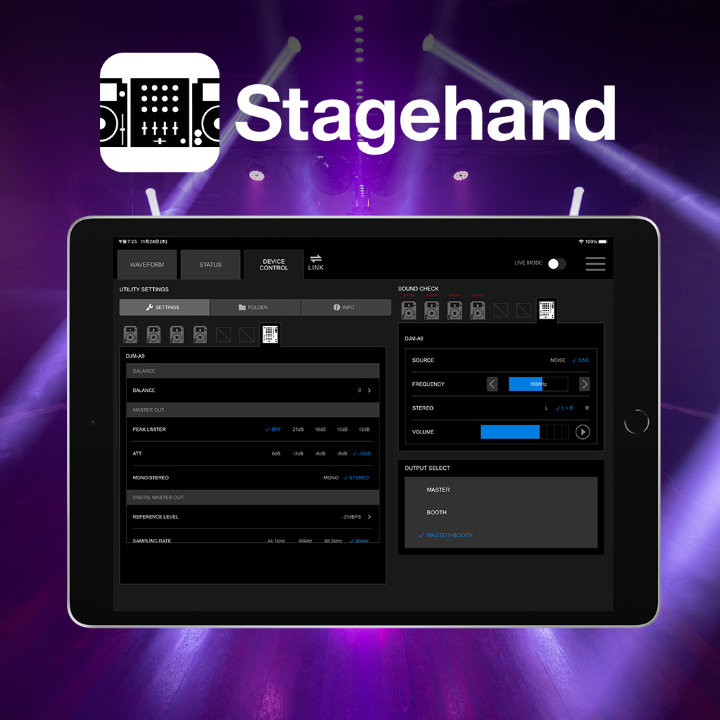 Unterstützung für die brandneue Stagehand-App und die integrierte Soundcheck-Funktion